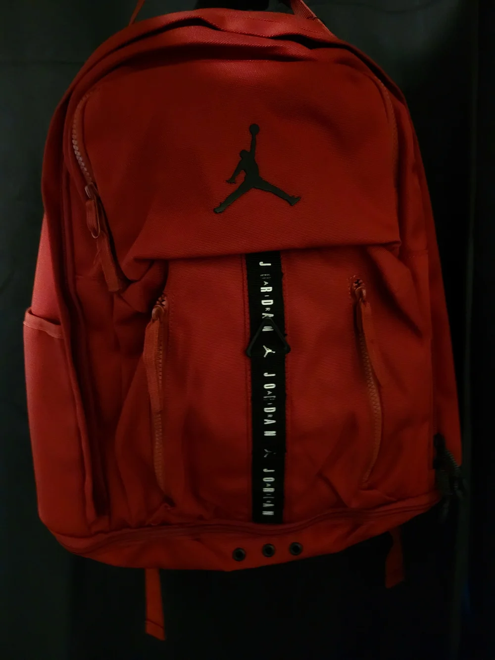 Jordan Red Men's Backpack with Black Jumpman Accent